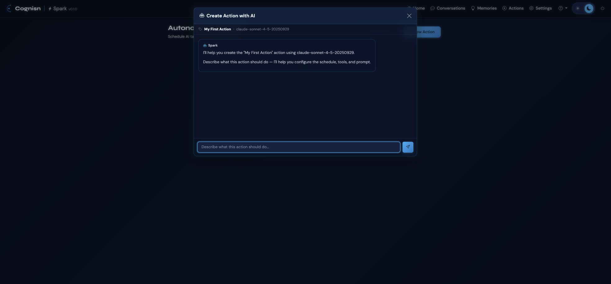 Autonomous actions with execution history